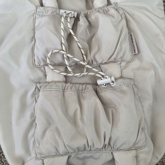 Dagne Dover Kal Puff Drawstring Tote Shoulder Bag Travel White Large Bag *READ - Picture 7 of 14